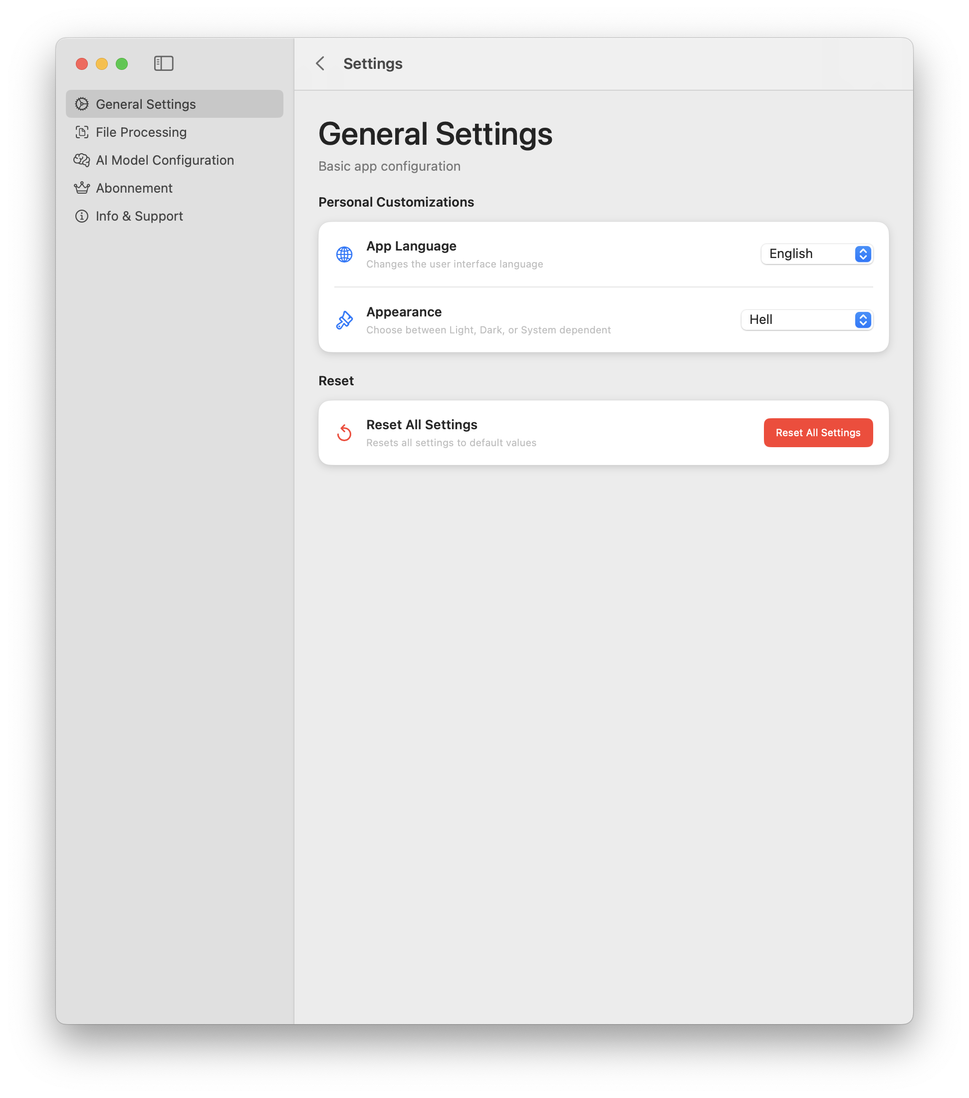 PDF AI Renamer Settings - General